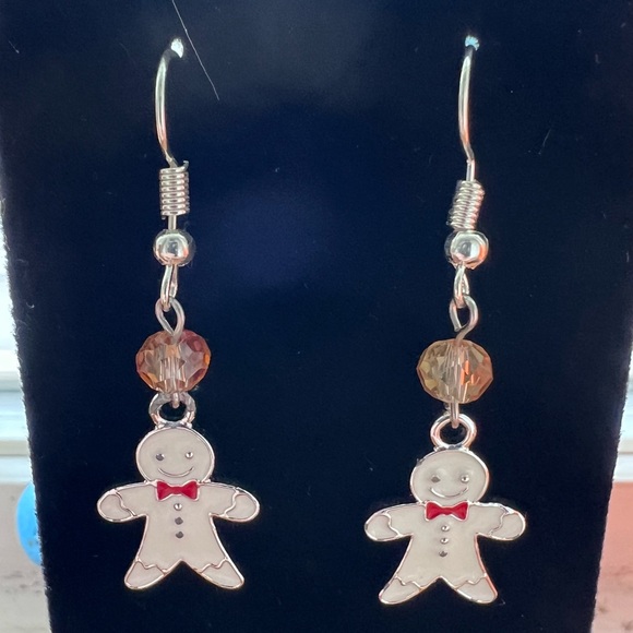 Handmade Gingerbread Man Earrings - Picture 3 of 9